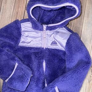 Snozu Size 24 Month Purple Fleece One Piece Zip Up Snow Suit With Hood Soft